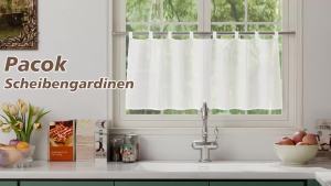 1pc Short Curtain Modern White Solid Colour Sheer Curtain Curtains for Living Room Small High for Home Decoration UV Protection
