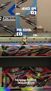 BBSticker Demak BISA HOLOGRAM Stiker Striping Aerox 155 Old Motif Racing Axo 4