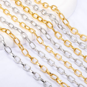 Waterproof Stainless Steel 18K Gold Chain DIY Jewelry Bracelet Necklace Handmade Accessories Clothing Chain