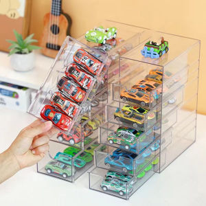 Acrylic Alloy Car Model Storage Box Drawer 1:64 Childrens Toy Display Stand Multi Purpose Clear Showcase Home Organization