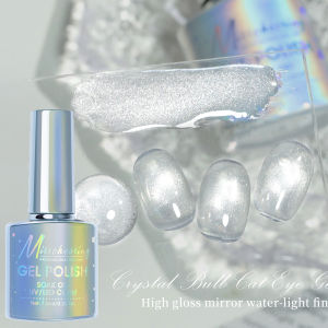7.5ml Light Bulb Crystal Clear Cat Eye Gel Ultra Shine Soak Off UV/LED Gel Semi Permanent Mirror Glass Cat Magnet Gel Varnish