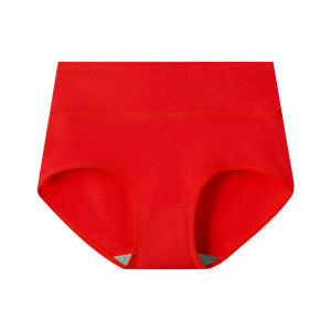 MiiOW | กางเกงชั้นในสตรีทรงสามเหลี่ยมเอวสูงผ้าฝ้ายแท้สีแดงป้องกันแบคทีเรียปีงูปีใหม่ 2025 กางเกงขาสั้นทรงสามเหลี่ยมสำหรับฤดูใบไม้ผลิและฤดูร้อน