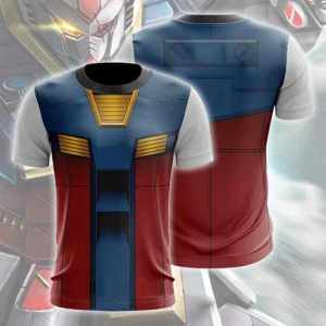 Bandai | Animated Mobile Warrior Gundam Cheyenne Mobile Suit Summer 3D Casual Short Sleeve Loose Teen Quick Dry T-shirt