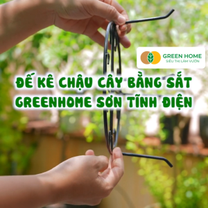 Đế Kê Chậu Cây Greenhome R21xc10cm Bằng Sắt Sơn Tĩnh Điện Màu Đen Uốn Mỹ Nghệ Bền Đẹp Nhiều Hình Dạng Lựa Chọn