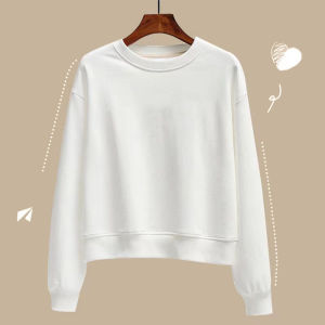 Pure ผ้าฝ้าย เสื้อสเว็ตเชิ้ต แขนสั้น ผู้หญิง สไตล์ หลวม Fit Long Sleeve เวอร์ชั่นเกาหลี นักเรียน แฟชั่น ฤดูใบไม้ร่วง ฤดูใบไม้ผลิ ผ้าฝ้าย เสื้อสเว็ตเชิ้ต