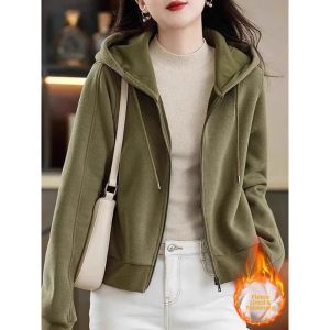 Thick Fleece Hooded Cardigan