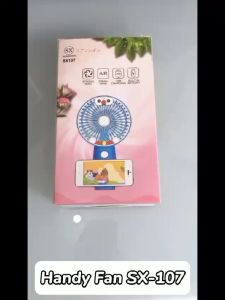 Kipas Angin Portable 2in1 + Stand Holder Penyangga HP / Handy Fan SX-107 Mini USB Colling Fan Genggam Tangan Karakter Lucu FREE Sticker / Kipas Pendingin Rechargeable Elektrik Untuk Traveling Outdoor Konser Piknik Multifungsi - GP Mall