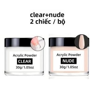 Bộ 2 Hộp 30g Bột Acrylic Làm Móng Chuyên Nghiệp Dùng Cho Nối Móng Hiệu Ứng 3D Thành Phần Cao Cấp Dụng Cụ Làm Móng