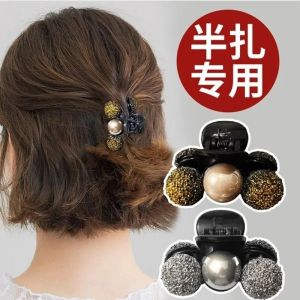 Small Pearl Hair Claw Womens Short Hair Transitory Tool Half Updo Hair Accessories Korean Style Fresh out Fashion Jewelry