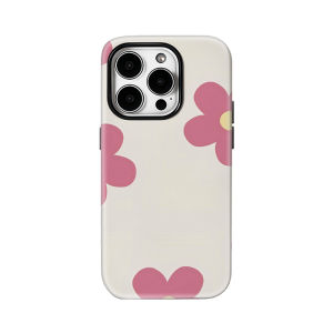 Potdemiel | Pink Flowers Pattern Phone Case for iPhone 17/16/15/14/13/12/11 pro Max plus Double-layer Back Cover Compatible with Multiple Mo