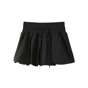 MiiOW | กระโปรงสั้นทรงเอเอวสูงผ้าโพลีเอสเตอร์และไนลอนสำหรับผู้หญิง ฤดูร้อน 2025 กระโปรงทรงเอเข้ารูปเอวสูงสำหรับสาวๆ