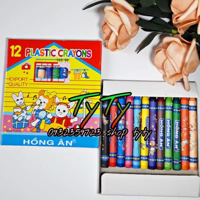 1 Lốc 5 Hộp Mỗi Hộp 12 Cây Viết Sáp Màu Hồng Ân Cho Bé Tập Vẽ