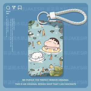 Protective Slip Cover for Campus Bus Cards And Identities Cartoon Design by Crayon Shinchan Ideal for Business And Cultural Needs