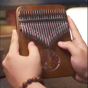 Hluru 21 Key Kalimba Tree of Life African Walnut Solid Wood Professional Thumb Piano Finger Piano Musical Instrument Gifts