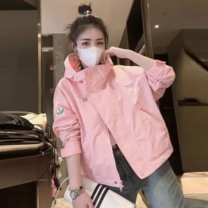 Shalldoer | New Spring Autumn Lady Short Jacket Hooded Petite Outdoor Coat