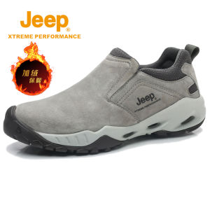 Jeep Mens Casual Shoes Slip-On Soft Bottom Anti-Slip Leather Spring Autumn Style Sporty Comfortable Breathable round Toe