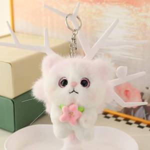 Beast Kingdom | Newest Healing Angel Cat Backpack Pendant Keychain Kawaii Plush Toy Figure Doll Cartoon Anime Cute Gift Gift Doll for Friends