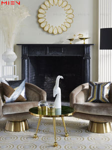 Luxurious Minimalist round Stainless Steel Coffee Table Tempered Glass High-legged Titanium Gold Creative Modern Home Furniture