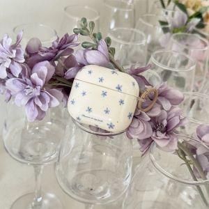 Ins Spring Day Full Screen Blue Flower Pattern Earphone Case Cover for AirPods 1 or 2 3 4 Pro 2 Pro 3