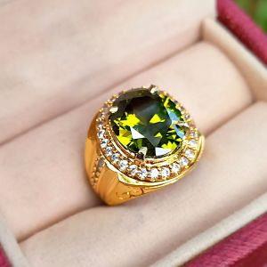 CINCIN BATU GREEN PERIDOT MEWAH ELEGANT