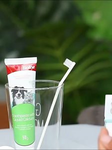 Bioline Balan Pet Toothpaste Dog Oral Cleaning Toothbrush Set Removes Tartar Odor Freshens Breath