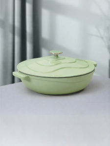 DOOROOM | Multi-functional White Enamel Cast Iron Pot for Home Use Suitable for Hot Pot