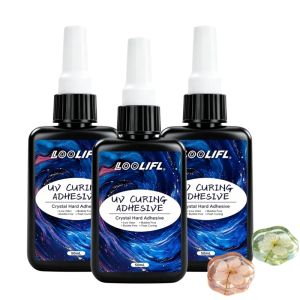LOOLIFL 50ml UV Curing Crystal Hard Adhesive Low Odor Bubble Free Fast Cure UV Resin Glue for DIY Jewelry And Craft