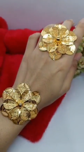 Wanita Gelang Rantai Dan Cincin Polos Lapis Emas 24K Bracelet Dubai Xuping Bangle Sarang Madu Anti Karat Tidak Mudah Luntur Terbaru Import Hadiah Ulang Tahun