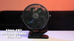 LIMOSTAR FA7   10000mAh Battery  Clip on Fan with 4 Speeds ~8.5 Inch Max 38 Hrs Rechargeable Quiet Include Hook for CampingStrong Wind Personal Desk Fan USB PoweredBlack