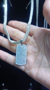 Silver 925 icy full stone design necklace