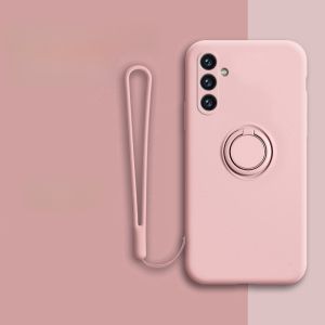 Applicable to Samsung A55 Phone Case New Arrival A35 Ring Liquid Soft Silicone Protective Case A25 All-Inclusive Drop-Resistant Car Magnetic Suction Bracket A15 Internet Celebrity Trendy Mens Protective Case Female Minimalist 5G Ultra-Thin Shell