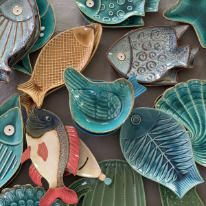 Vintage Old-fashioned Sea Fish Design Wall Decorative Plate