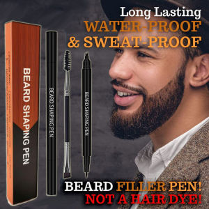 Double-Headed Waterproof Beard Styling Pen Brush Set Mens Eyebrow Filling Pen Natural 3D Beauty Makeup Easy Coloring Long-Lasting