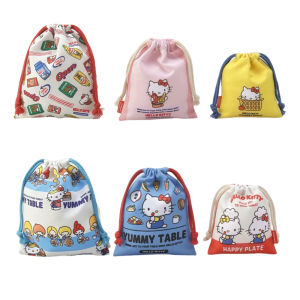 Sanrio | Kawaii Hello Kitty Bundle Bag Three Piece Set Printed Drawstring Bag Travel Small Item Storage Bag Sanrio Gift Toy for Girl