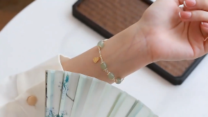 916 Gold Ancient style auspicious character jade bracelet female temperament retro light luxury girlfriend gift