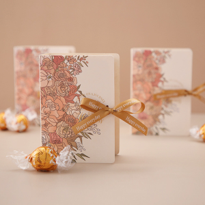 Hộp Quà Hình Sách Đơn Giản Chất Liệu Giấy Cứng Kèm Ruy Băng Tự Làm Dùng Làm Bao Bì Quà Tặng Cho Đám Cưới Sinh Nhật Kẹo