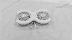 Double Head E27 Ceiling Fan Light with Remote Control Adjustable Angle and Silent Design Suitable for Bedrooms and Living Rooms