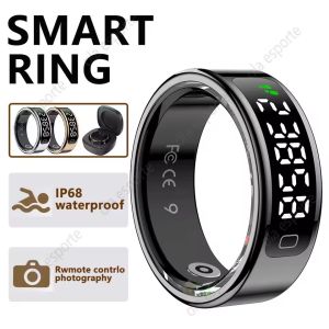 LED Hd Screen Smart Ring Tiktok Control Men Ring 5ATM Waterproof Heart Rate Sleep Monitor Women Smartring 100+Sports Model Ring