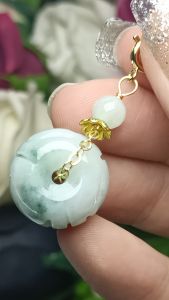 (Certificate) 100% Natural High Quality Natural Burmese Jade Jade Pendant (附证书) 100%纯天然A货 翡翠平安扣 吊坠 精致上档次 水头油亮 值得收藏