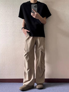 Quần Dài Nam Ống Đứng Nhanh Khô Mỏng Phong Cách Mỹ Màu Kaki Quần Dài Thể Thao Thường Ngày Làm Việc Quần Áo Bảo Hộ Lao Động Mùa Hè