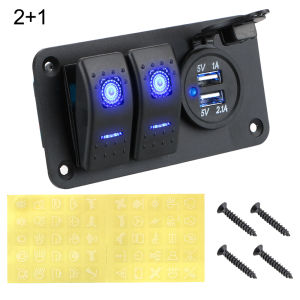 12V 24V 2/3Gang Công Tắc Bật Tắt Bảng Điều Khiển Đèn Ngắt Mạch Bảo Vệ Quá Tải Bộ Chia Cho Mềm Thuyền Xe Tải Xe Kéo Phụ Kiện Ô Tô
