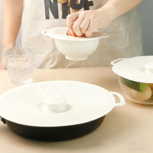 GotGo ฝาซิลิโคนถนอมอาหาร 1ชุด มี 3 ชิ้น ฝาครอบอาหาร คงความสดใหม่ ชุดฝาครอบภาชน silicone lid