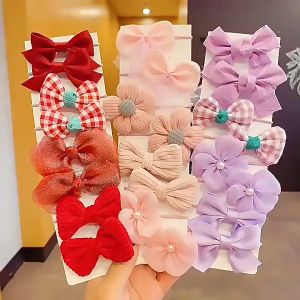 10Pcs Korean Ribbon Hair Rope Set Kid Hair Band Elastic Hair Band Rubber Band Headwear Hair Accessories