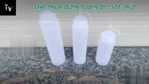 Chai nhựa đựnġ tương ớt tương cà nước xốt có nắp đậy lọ chiết tương bằng nhựa nhiều size 300-900ml FJ063 (TV661)