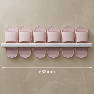 Bathroom Slipper Rack No Drilling Toilet Shoes Storage Organizer Wall Mounted Drainage Shelf Plastic Material for Shoes