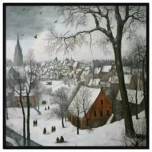 Tranh mùa đông phong cảnh thành phố tuyết. Tranh treo tườngdán tường.CGI-1198