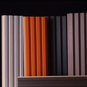 Suminoe WPC Fluted Wall Panel Waterproof Wood Grain Decorative Wall Cladding for Living Room Bedroom TV Background