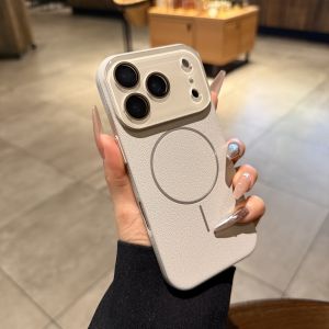 AO.HU | Litchi Pattern Magnetic Adsorption Full Lens Protection Phone Case