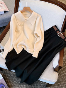 Bộ Đồ Hai Mảnh Áo Len Và Váy Cỡ Lớn Cho Nữ Mùa Thu Phong Cách Ngọt Ngào Dễ Thương Thoải Mái Thường Ngày