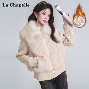 La Chapelle | Áo Cardigan Len Nỉ Cổ Polo Giả Hai Mảnh Dày Ấm